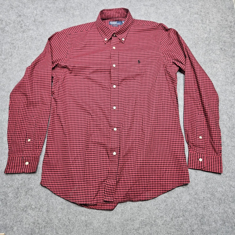 Polo Ralph Lauren Classic Fit Button Down Shirt Red Black Checkered Size‎ Large